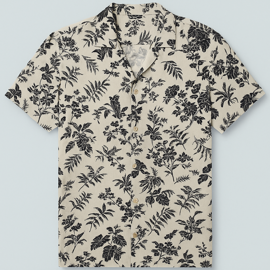 Off-White Botanical Floral Printed Cotton Shirt