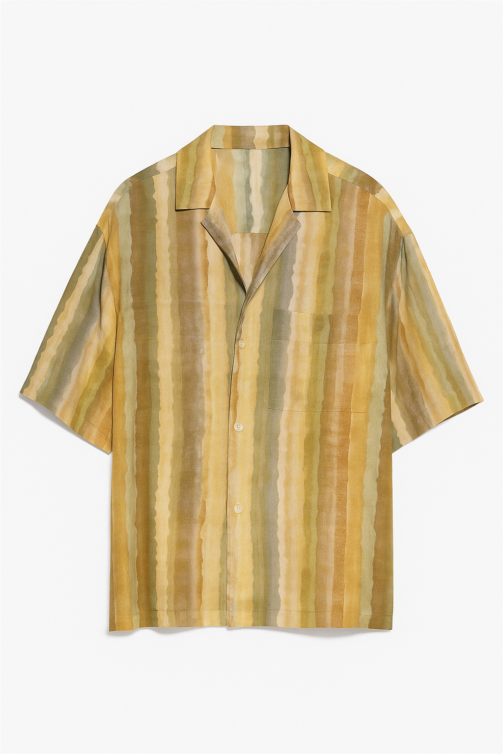 White & Pink Ombre Palm Printed Shirt