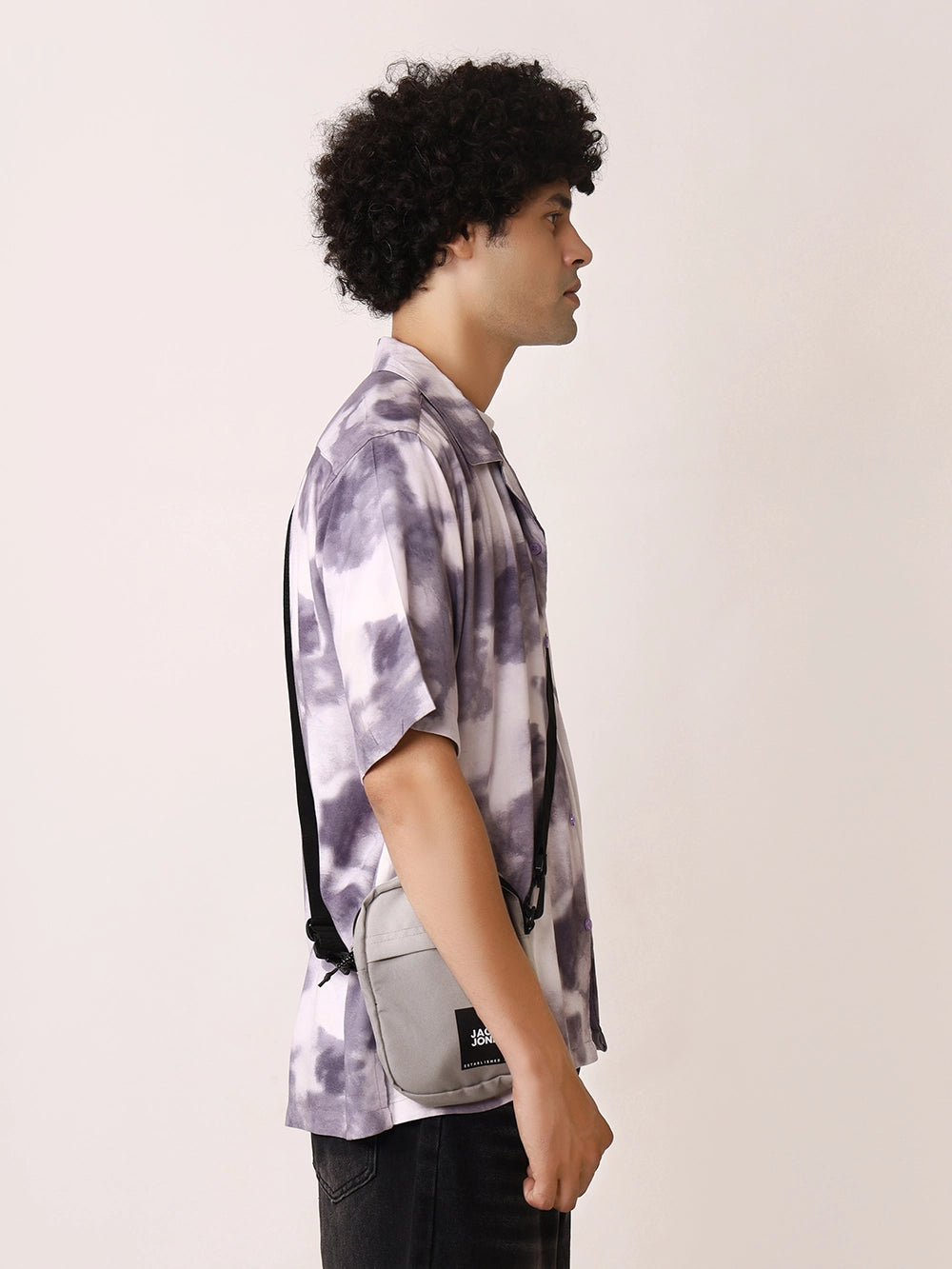 Purple Cloudburst Viscose Resort Shirt with Cuban Collar